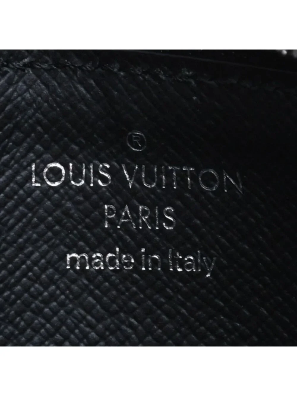 Louis Vuitton Taigarama Coin Purse Card Case Black Gray Silver